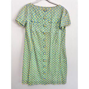 Womens Short Sleeve Mini Shift Dress Floral Twee Mod Retro 60s 70s Colorful Boxy